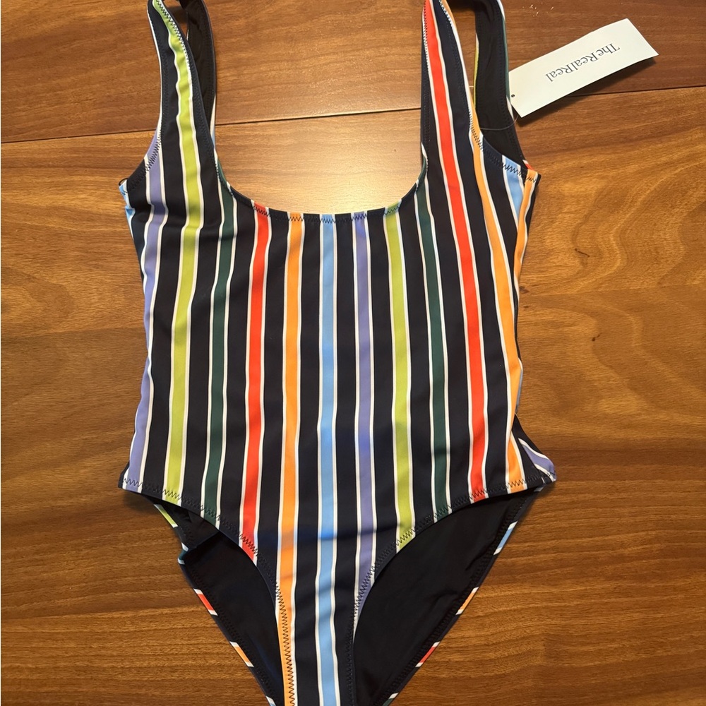 Caroline Constas Multicolor Striped Women’s One Piece Swimsuit